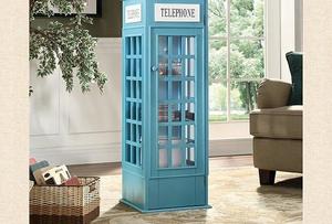 Estantería de Madera de 5 Niveles con Diseño de Cabina Telefónica Vintage, Organizador de Almacenamiento Versátil - Product Image 4