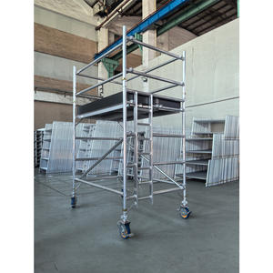 Échafaudage Échelle d'échafaudage mobile en aluminium Cadre en H <span class=keywords><strong>avec</strong></span> roues Tour d'échafaudage en aluminium à hauteur personnalisée polyvalente - Product Image 6