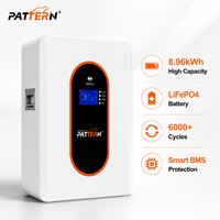 Batterie LiFePO4 murale PATTERN 25,6V 350Ah 8,96kWh, 6000 cycles, 80% DOD pour stockage d'énergie solaire domestique
