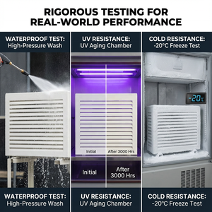 YOD HVAC, unité extérieure en aluminium thermolaqué, couverture de climatisation, imperméable, antirouille, anti-grêle, design à persiennes pour condenseur de pompe à chaleur - Product Image 6