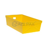 Boîte rectangulaire jaune légère, pliable, empilable, multifonctionnelle, personnalisable, écologique, pour l'agriculture
