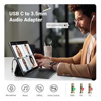 Adaptateur audio USB C vers 3,5 mm UGREEN, type C vers prise casque auxiliaire, dongle 24 bits/96 kHz, câble DAC HiFi pour iPhone 15 Pro Max