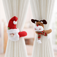 Attaches de rideaux de Noël modernes, adorables attaches en peluche de Père Noël et rennes, décoration de maison pour les fêtes