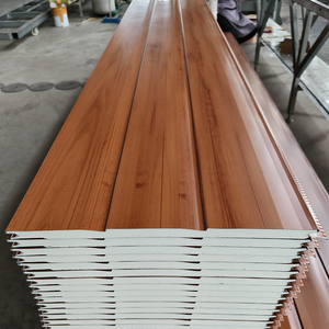 Pannello Sandwich <span class=keywords><strong>in</strong></span> Poliuretano <span class=keywords><strong>per</strong></span> Pareti con Rivestimento Metallico Effetto <span class=keywords><strong>Legno</strong></span> e Isolamento Termico - Product Image 3