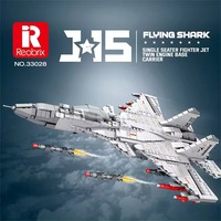 Reobrix 33028 1066 pièces – Avion de transport bi-moteur technique – Jouet en briques – Cadeau – Modèle de véhicule aérien – Ensembles de blocs de construction militaires