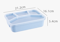 Micro-ondes Tiffin Tritan en plastique Snack Bento Box Container Eco Friendly Réutilisable Sucrose Blé Fiber Paille Lunchbox Set for Kid