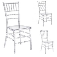 Chaise en cristal détachable avec dossier en acrylique transparent, chaise de mariage d'extérieur, chaise de salle à manger en résine pour hôtels, mariages et événements