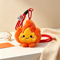Porte-clés en peluche flamme Kawaii très populaire, pendentif mignon en forme de feu avec cordon pour la décoration de sac à dos