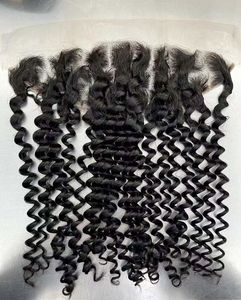 13x4透明見えないHDレースクロージャーストレートボディウェーブクロージャー12Aブラジルバージンレミー人間正面ハイトゥーピー - Product Image 1