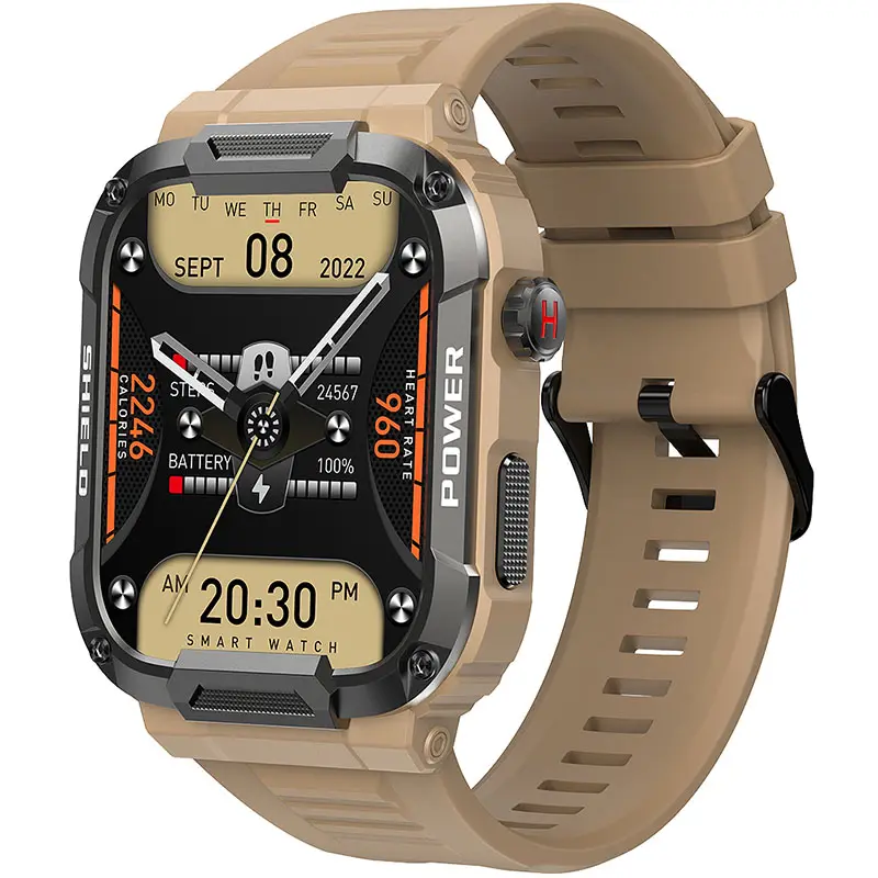 1,85 HD Großbild-Outdoor-Design IP68 Wasserdichter schlamm fester Körper temperatur monitor Hochwertige Smartwatch MK66