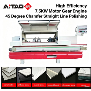 AITAO 45 Degree Chamfer Straight Line Polishing <b>Machine</b> High Efficiency 7.5KW Motor Granite Ceramic Sintered Stone and Glass - Product Image 2