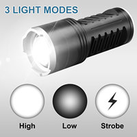 Lampe torche super lumineuse 10000 lumens en métal, étanche, longue portée, puissante, LED tactique, zoom, rechargeable