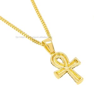 Collar con colgante de llave Ankh egipcia estilo hip hop para hombres y mujeres - Product Image 4