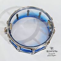 Hot Selling Blue Gradient Transparent Acrylic 14-inch Snare Drum Percussion Instrument