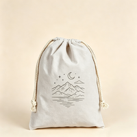 Pochette à cordon en toile écologique à coutures renforcées, design pliable, impression de logo personnalisée, cordon en coton épais pour le rangement de jouets et de chaussures