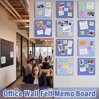 Lot de 12 carreaux muraux en feutre, tableau d'affichage en feutre avec support auto-adhésif pour bureau, salle de classe, décoration murale, affichage de notifications