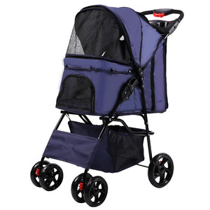 <span class=keywords><strong>Poussette</strong></span> pliable légère pour animaux de compagnie, chiens et chats, chariot à 4 roues portable avec panier de rangement et porte-gobelet pour équipement de plein air - Product Image 5