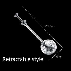 Outils <span class=keywords><strong>de</strong></span> café et <span class=keywords><strong>de</strong></span> thé 304 acier inoxydable rétractable Portable thé fuite passoire fil pince <span class=keywords><strong>boule</strong></span> ronde thé infuseur filtre - Product Image 5