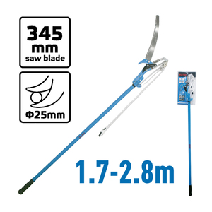 Para FIXTEC - Sierra de podar telescópica de acero con mango largo de 1.7-2.73m, recortadora manual de árboles para uso industrial y bricolaje FHPSP2800 - Product Image 1
