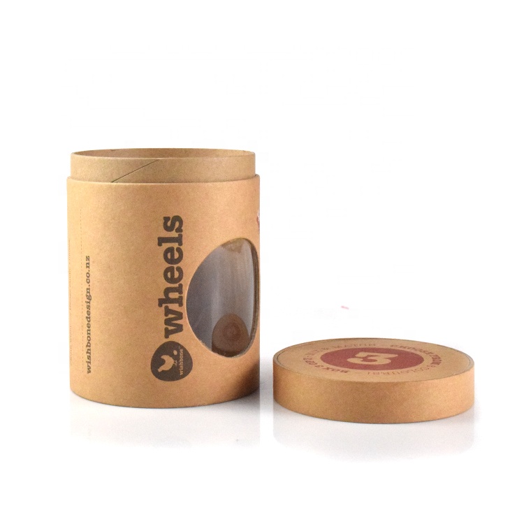 Custom Size Kraft Round Paper Tube Packaging Cylinder Cardboard Tubes with PVC Window