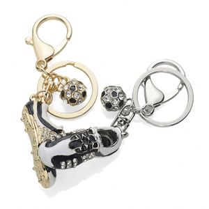 Crystal Football Soccer <b>Shoes</b> Rhinestone Keychains for Car Purse Bag Buckle Pendant Keyrings Key Chains Women Men Gift - Product Image 1
