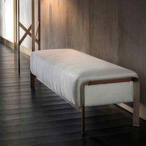 Taburete moderno, Banco <span class=keywords><strong>Arthur</strong></span>, taburete de acero inoxidable para cama, Banco de cama de cuero de microfibra para dormitorio de hotel - Product Image 6