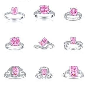 Atacado de Fábrica de Joias em Prata Esterlina 925: Anel de Noivado com Zircônia Cúbica Rosa Lapidação Pera Banhado a Ródio - Product Image 4