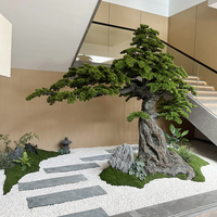 Große Outdoor Indoor gefälschte große Baum grüne künstliche Kiefer Zypresse Baum für Garten Herzstück Dekor