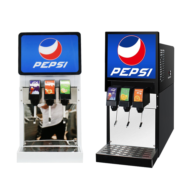 Automatic 3-Head Soda Fountain Machine for Cold Drinks Juice Syrup Mixing for Cafes Fast Food Glass Hot Chocolate Dispenser