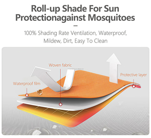 Pergola Antivento Specifica per Patio <span class=keywords><strong>con</strong></span> Telaio in Alluminio Rinforzato, Ancoraggi a Ventosa e Tenda Impermeabile per Uso su Altezza, Ideale per Edifici a Piani Multipli - Product Image 2