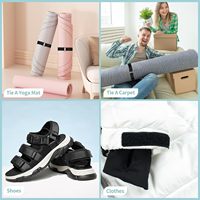 Vente en gros d'attaches de câble un côté en nylon 100% boucle de ceinture réglable polyvalente auto-adhésive boucle à crochet attaches de câble réutilisables noires