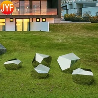 Sculpture géométrique en acier inoxydable EL112, sculpture abstraite en acier inoxydable poli miroir pour l'extérieur
