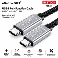 Câble USB4 DFX 1M 40 Gbps 240W PD3.1 Vidéo 8K E-Marker Cordon USB C vers C tressé en nylon pour Ordinateur Portable MacBook SSD - EN STOCK