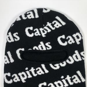 Free Mock up Full Face Überall wiederholte Jacquard gestrickte Sturmhaube Mütze Custom Ihr eigenes Logo One Hole Oem Designer Ski masken - Product Image 4