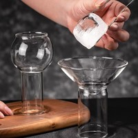 Copas de Vino de Borosilicato al por Mayor, Hechas a Mano, Diseño Moderno, 175 ml, Resistentes al Frío, de Pared Simple, Libres de BPA, para Cócteles