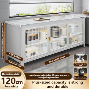 Armario <span class=keywords><strong>de</strong></span> <span class=keywords><strong>Cocina</strong></span> <span class=keywords><strong>de</strong></span> Gran Capacidad a Precio <span class=keywords><strong>de</strong></span> Mayoreo, Estante <span class=keywords><strong>de</strong></span> Almacenamiento <span class=keywords><strong>de</strong></span> Platos y Tazones <span class=keywords><strong>de</strong></span> Varias Capas, Armario Antipolvo <span class=keywords><strong>con</strong></span> <span class=keywords><strong>Puertas</strong></span> - Product Image 4