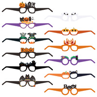 Lunettes en papier jetables écologiques pour fête d'Halloween, accessoires photo sur le thème de la citrouille et des fantômes, avec couleurs et formes personnalisables