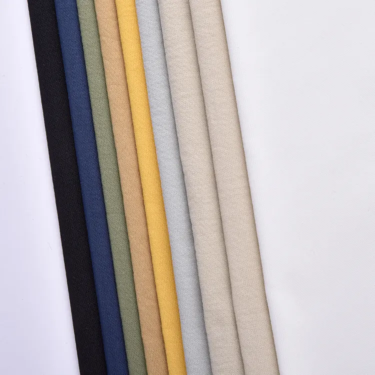 Conception personnalisée couleur unie respirant tissé en nylon coton solide tissus teints pour manteau