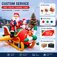 Avion géant gonflable personnalisé de Noël avec Père Noël pilote et éclairage LED intégré, accessoire gonflable pour centre commercial, magasin, attraction de vacances