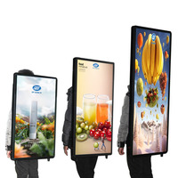 Boîte lumineuse LED portable de haute qualité pour sac à dos, panneau publicitaire ambulant à piles