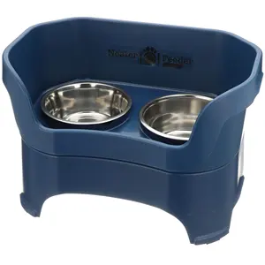 Neater Feeder Deluxe with Leg Extensions for Medium Dogs - Mess Proof Pet Feeder with Stainless Steel Food & Water Bowls