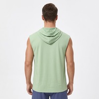 Débardeur à capuche sans manches, conception OEM ODM, tissu élastique doux de haute qualité, col rond pour homme, logo personnalisé, coupe ample