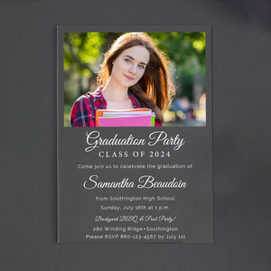 Cá nhân High School College GRAD Đảng mời lớp của 2024 tốt nghiệp Acrylic tốt nghiệp lời mời thẻ - Product Image 2