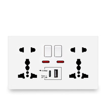 Prise murale 13A Royaume-Uni, type C universel, charge rapide, panneau en verre, prise de type C, double prise 3 broches, chargeur USB, prise Royaume-Uni