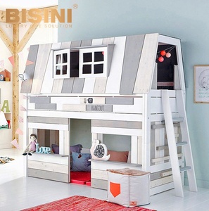 Meuble de chambre d'enfant en bois massif, <span class=keywords><strong>lit</strong></span> Double superposé de Style moderne, pour garçons et filles - Product Image 1
