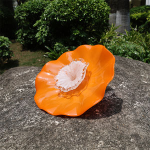 Platos de vidrio soplado naranja con <span class=keywords><strong>estambre</strong></span> blanco para decoración de paredes - Product Image 5