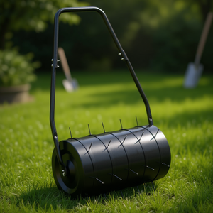 Aérateur de pelouse manuel en acier noir avec pointes pour usage en jardin - Product Image 2