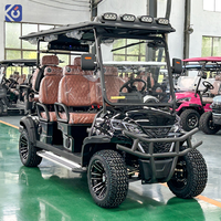 CAMP 4 Tekerlekli Elektrikli Golf Arabası 6 Kişilik Golf Arabası 72V Lityum Pil Sokakta Kullanıma Uygun, ABD'ye Hızlı Kargo ile