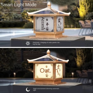High-Brightness Chinese Style Garden Column <b>Lamp</b> IP65 Waterproof <b>Electric</b> E27 Gate Pillar LED Light Source Solar Powered Pillar - Product Image 6