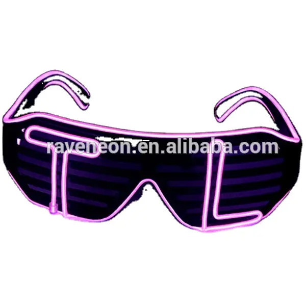 LED Allument des Lunettes Clignotant EL Fil Neon Rave Lunettes pour Enfants et Adultes Carnaval Halloween Disco de DJ de Barre Rougeoyante